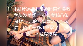 【新片速遞】眼镜胖哥约操蓝色头发美妞 ，细长美腿苗条身材 ，舌吻互摸灵活舌头舔屌，骑上来操几下累了 ，扶腰后入猛操爆操